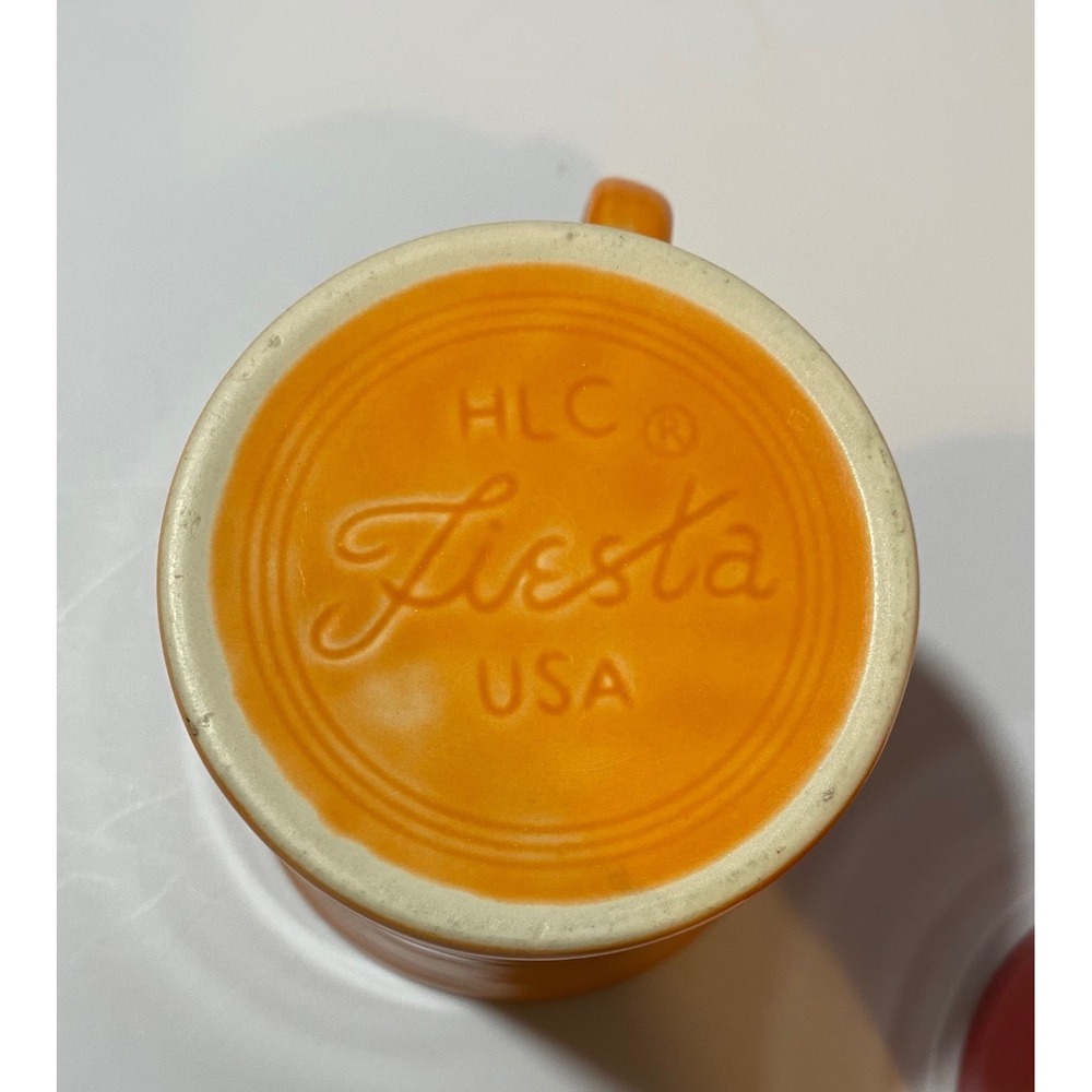 Fiesta HLC USA Coffee Mugs Set of 3 Red, Orange and Yellow - Picture 3 of 5